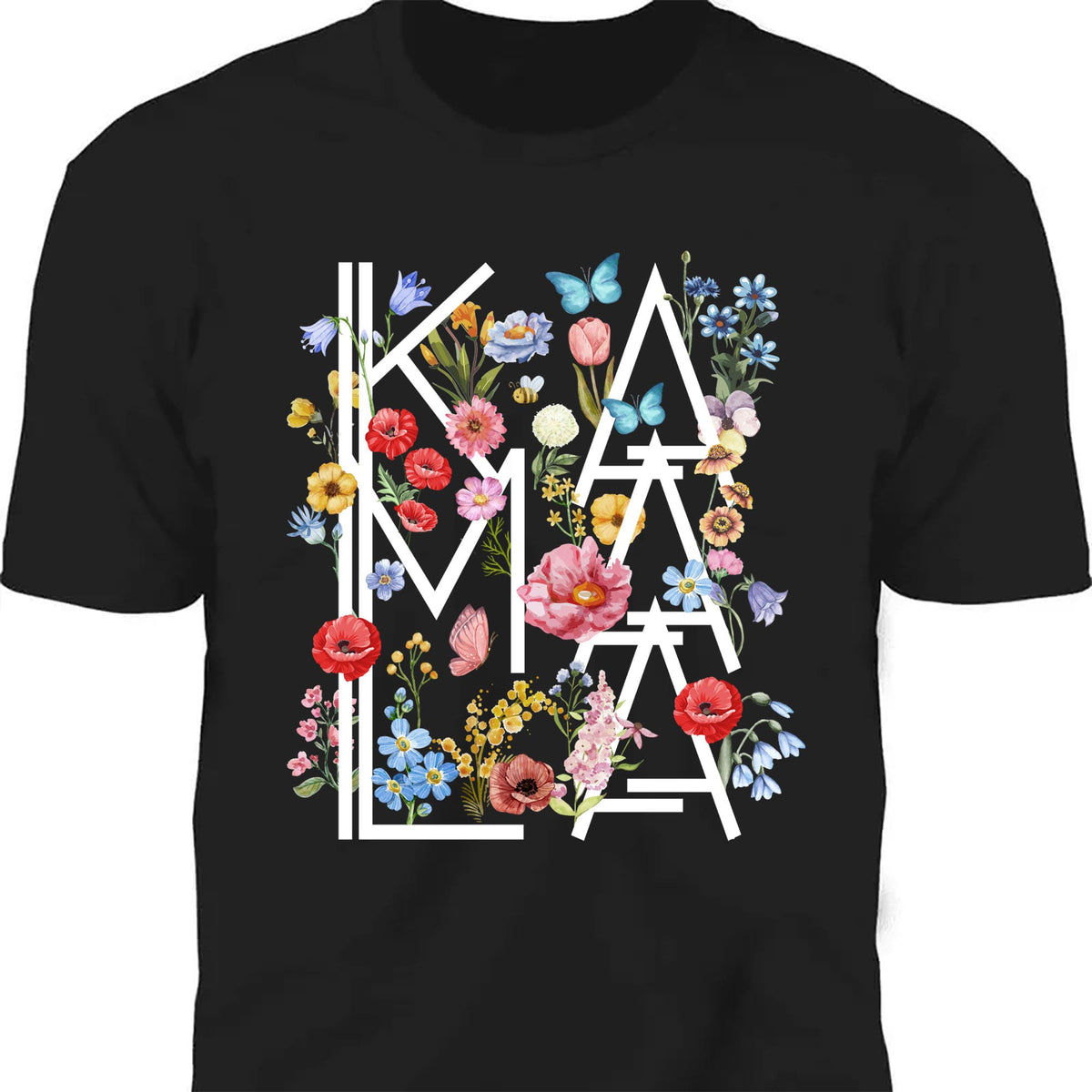 Florals Kamala Shirt | Kamala Harris 2024 Shirt | Democrat Shirt Dark T1512 - KH2