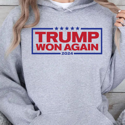 Trump Won Again 2024 Patriotic, MAGA, Republican President Trump Shirt Bright T1701 - GOP