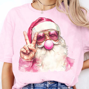 Retro Santa Christmas Blowing Bubble, Vintage Merry Christmas Sweater, Funny Santa With Sunglasses Xmas Holiday Sweatshirt C1633