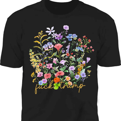 Subtle Fuck Trump Shirt - Ditsy Floral 8647 Anti Trump Tee, Democrat & Anti Republican Parody Shirt 682195