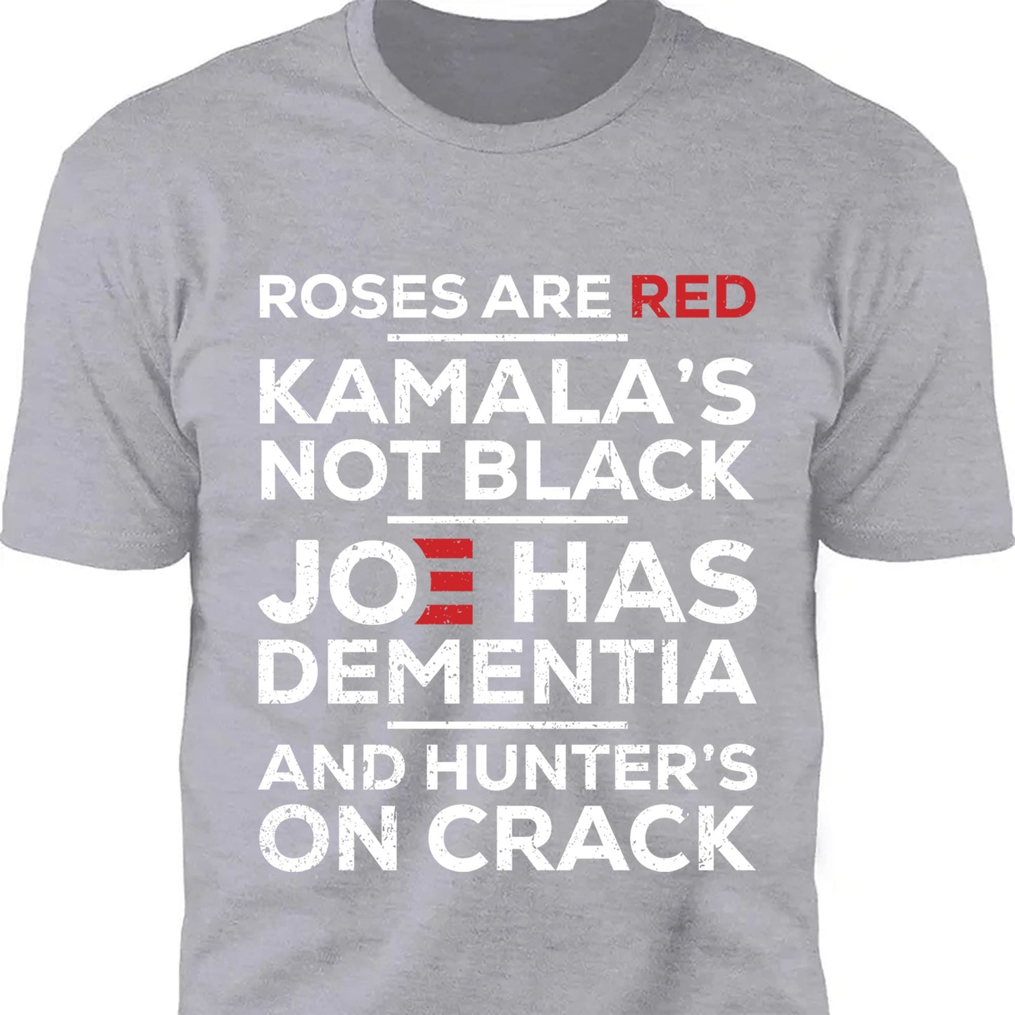 Roses Are Red Kamala Not Black | Kamala Harris 2024 Shirt | Joe Biden Dementia Shirt | Election 2024 Shirt Dark T1568 - KH2