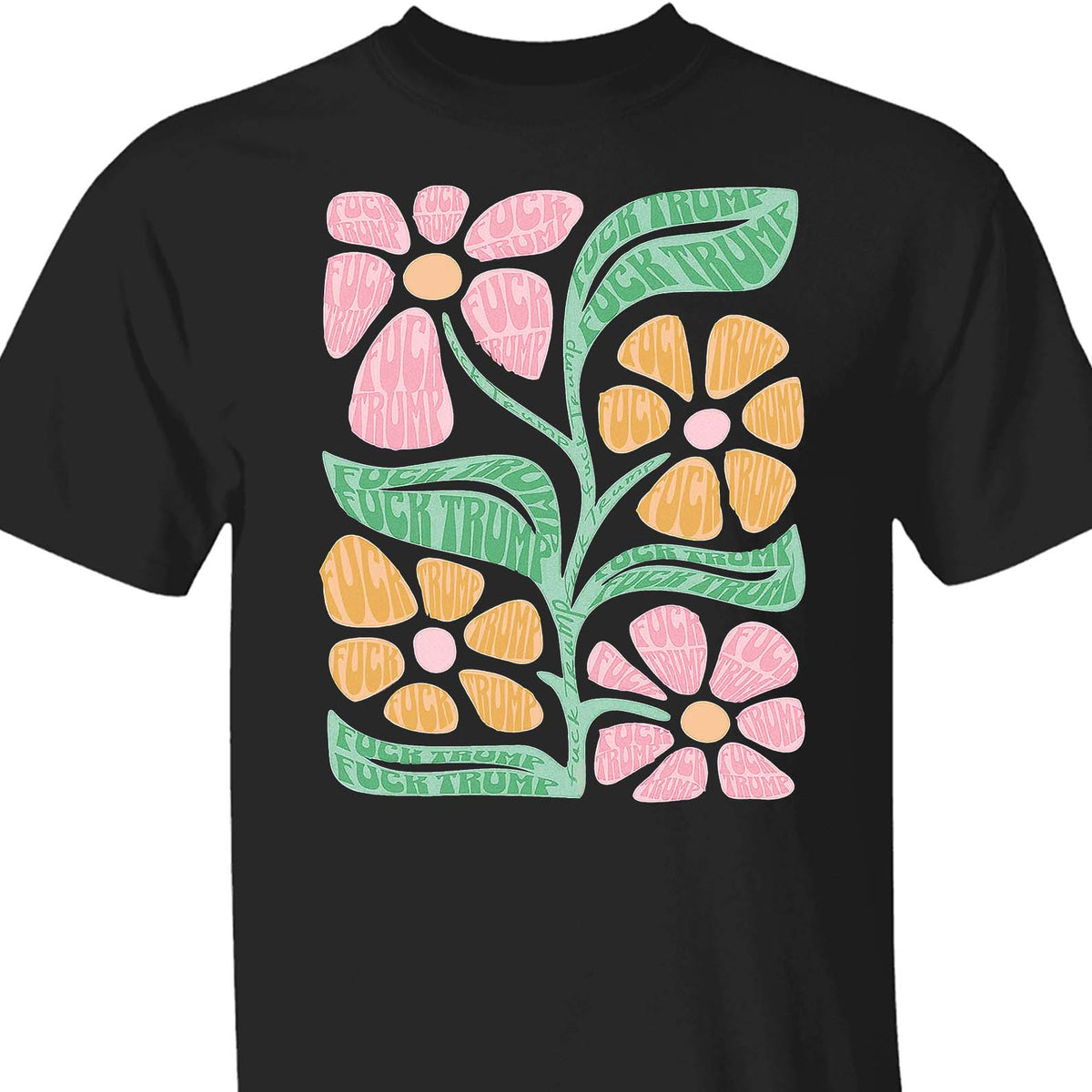 Subtle Floral 8647 Anti Trump Shirt – Progressive Fuck Trump Tee For Democrats And Pro-Democracy Supporters Dark Shirt 682197