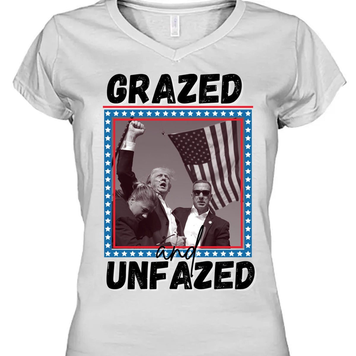 Grazed And Unfazed | Trump Fight 2024 Shirt | Trump Pennsylvania Rally | Trump Supporters Shirt Bright T1163 - GOP