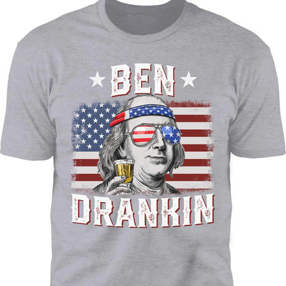 Ben Drankin Unisex Shirt | 4th of July Shirt | Independence Day Shirt | Retro America Patriotic Shirt Dark C1058