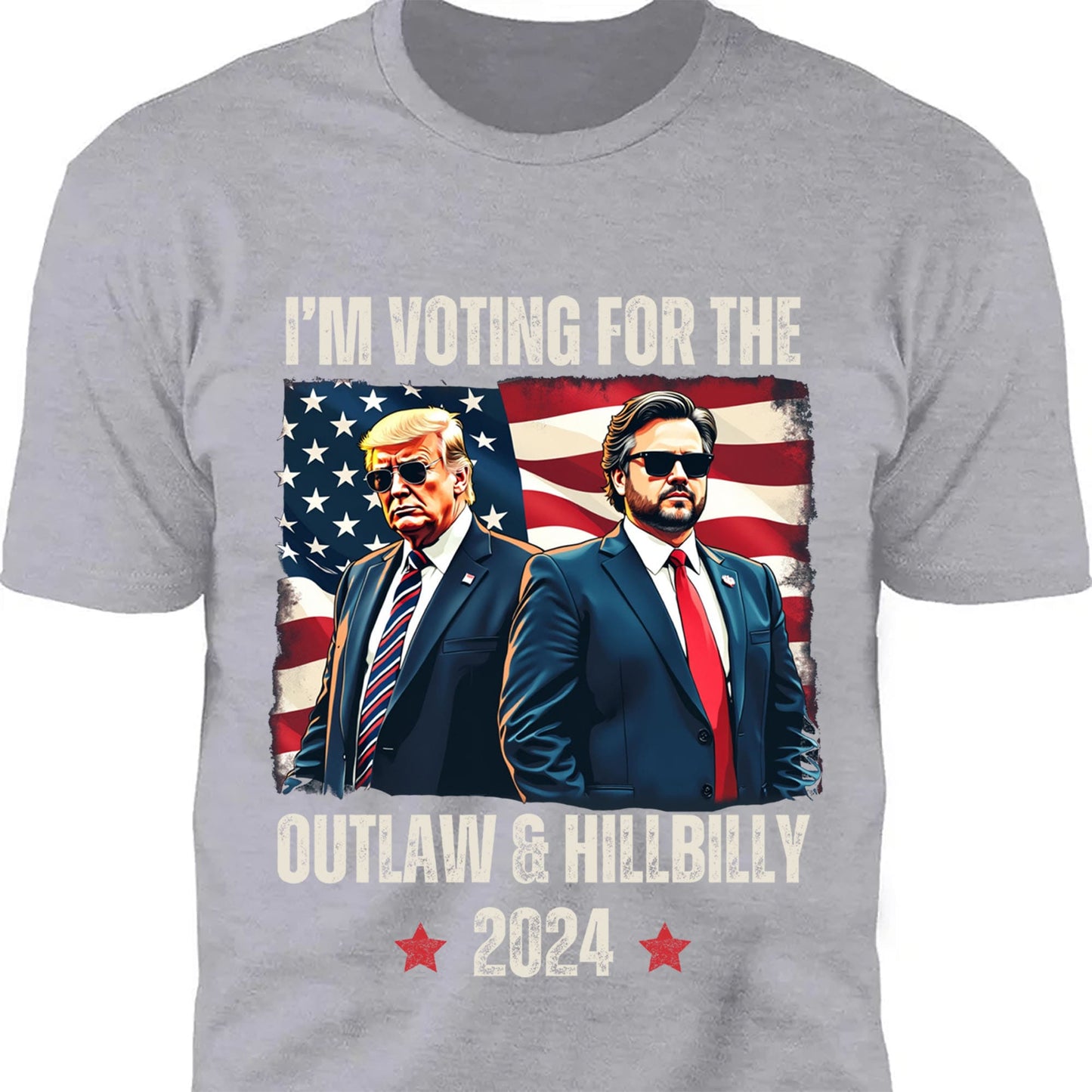 I'm Voting For The Outlaw And The Hillbilly 2024 Shirt | Trump Vance Shirt | Trump Supporters Shirt Dark T1560 - GOP