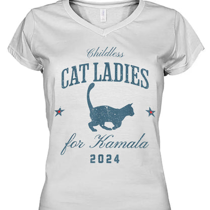 Childless Cat Ladies For Kamala Shirt | Kamala Harris 2024 Shirt | Democrat Shirt Bright T1236 - KH2