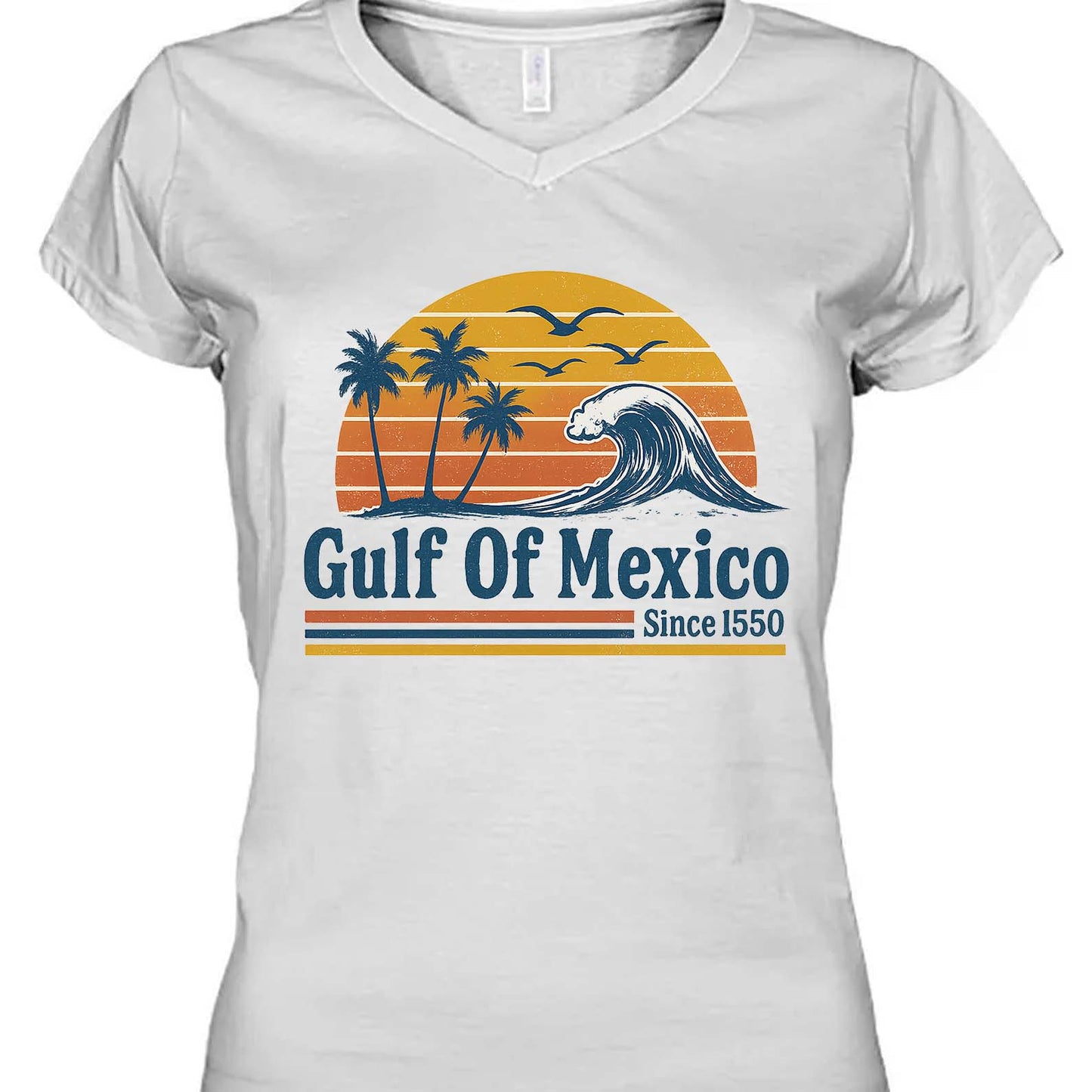 Retro Sunset Gulf Of Mexico Since 1550 Shirt, Mexico Beach Shirt, Anti Gulf Of America Shirt, Political Tee, 8647 Anti Trump 682172