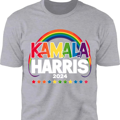 Rainbow Kamala Harris Shirt | Kamala Harris 2024 Shirt | Democrat Shirt Dark T1450 - KH2