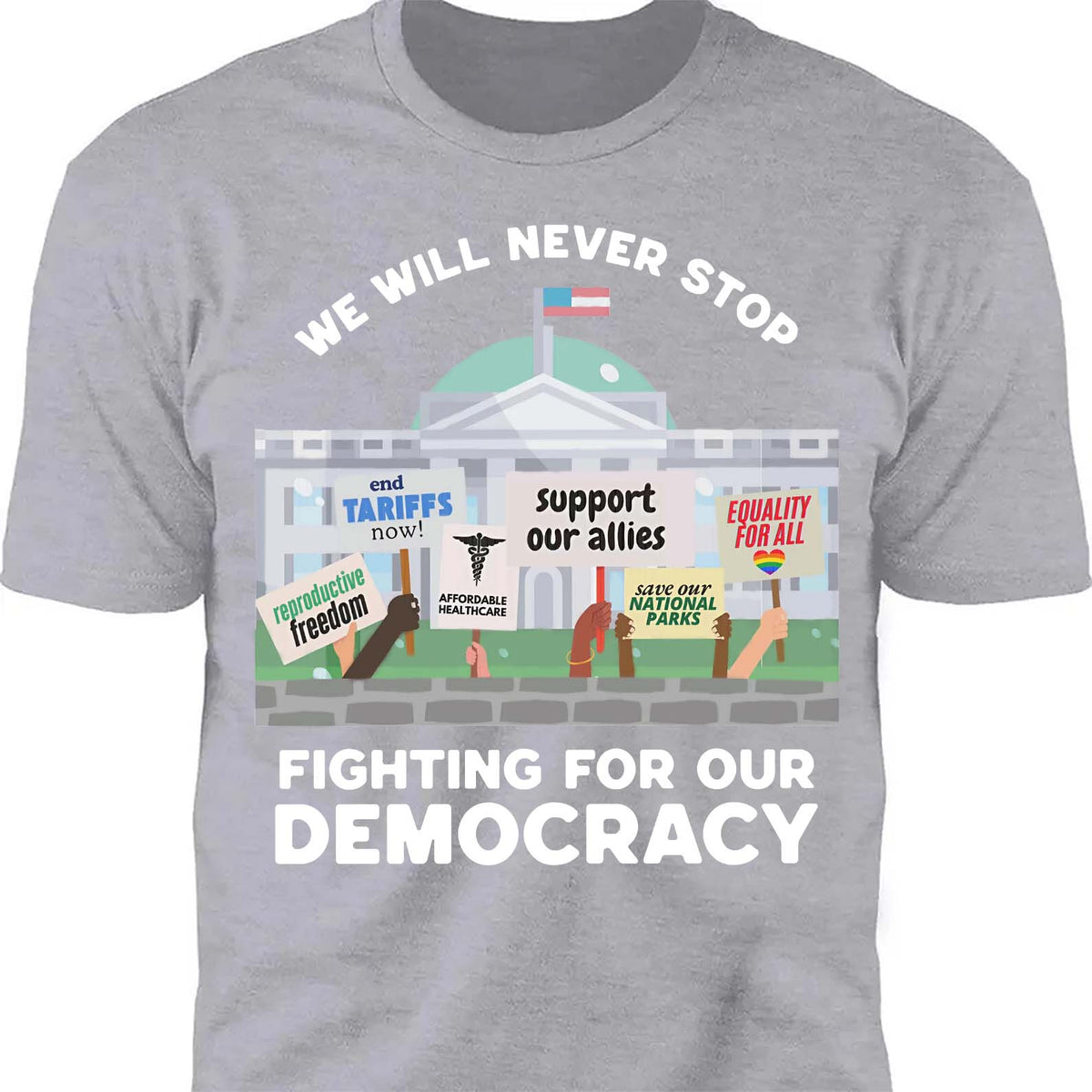 We Will Never Stop Fighting Shirt – 8647 Anti Trump And Resist MAGA Shirt, Political Activism Dark Shirt 682220