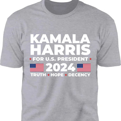 Kamala Harris Truth Hope Decency Shirt | Kamala Harris 2024 Shirt | Democrat Shirt Dark T1447 - KH2