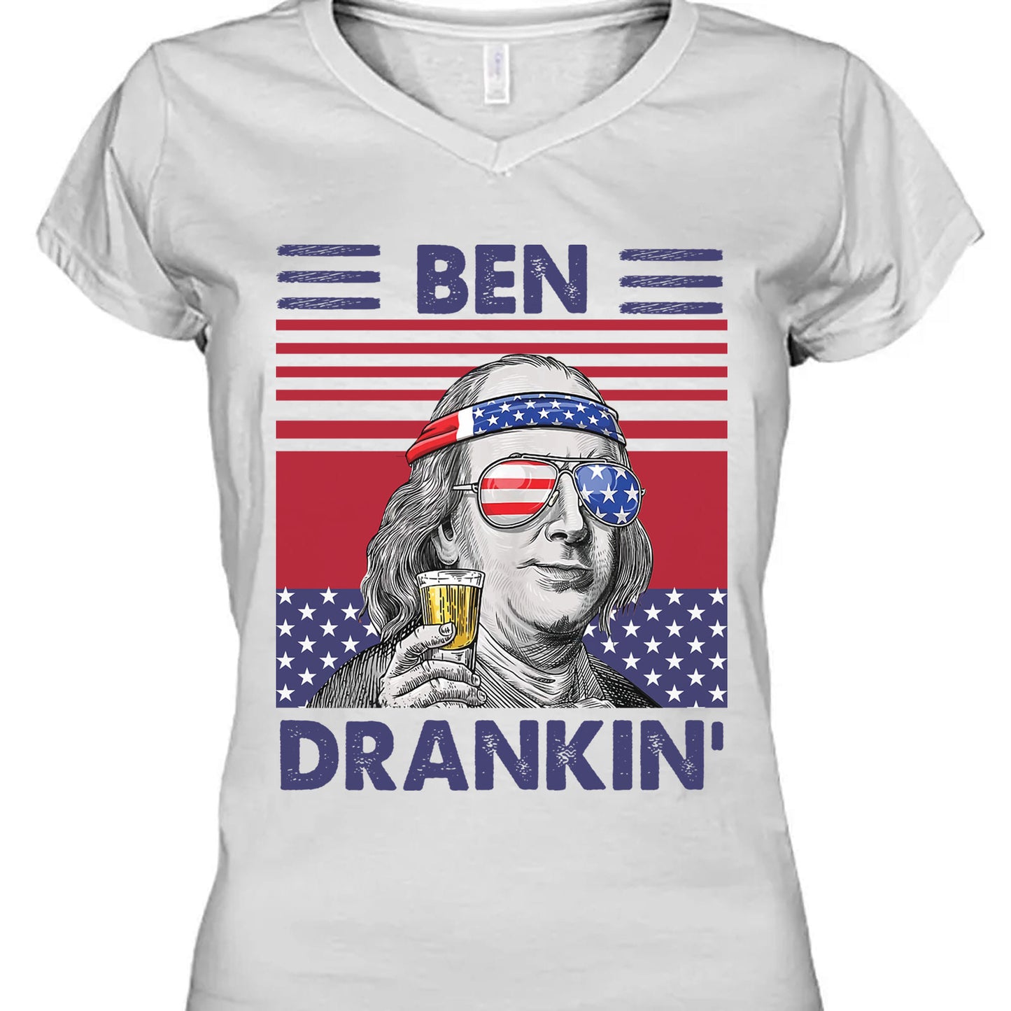 Ben Drankin Funny 4th Of July Drinking Shirt Bright T1191