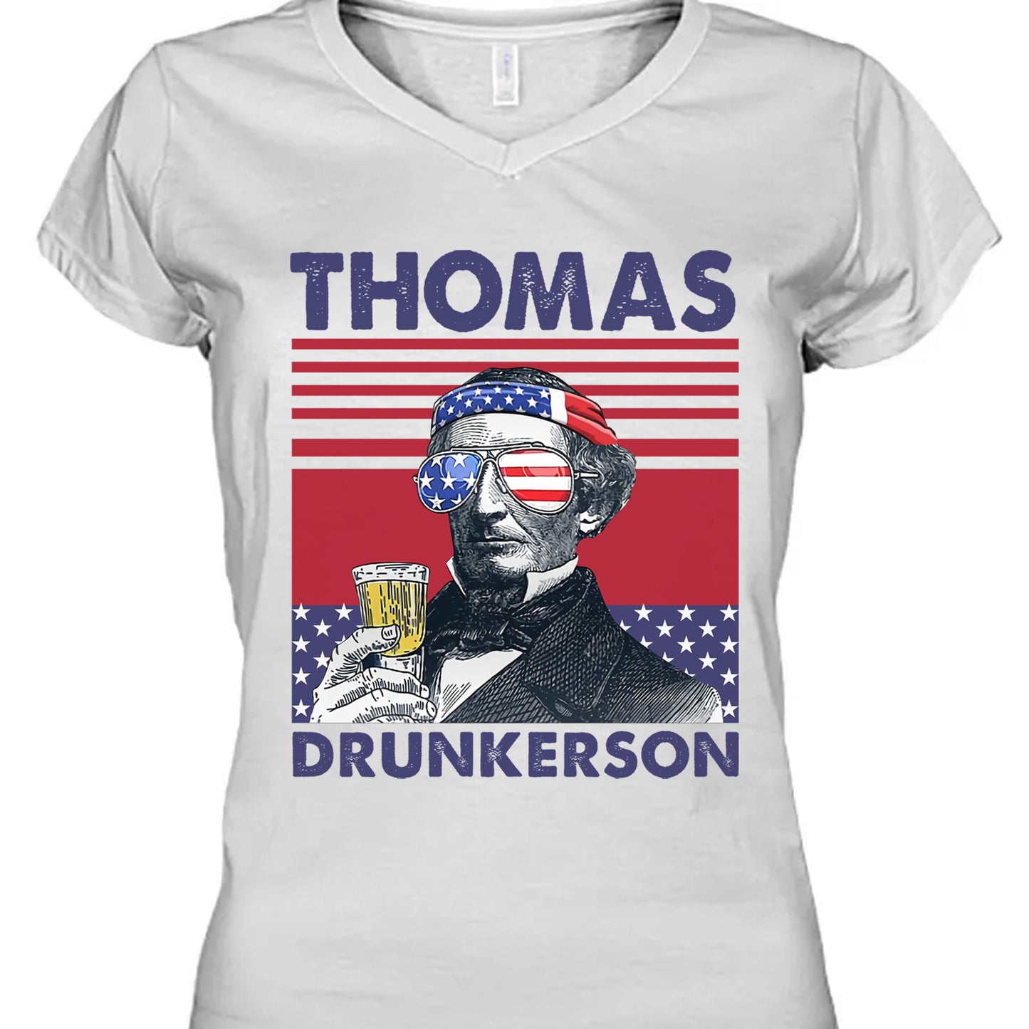 Thomas Drunkerson Funny 4th Of July Drinking Shirt Bright T1187