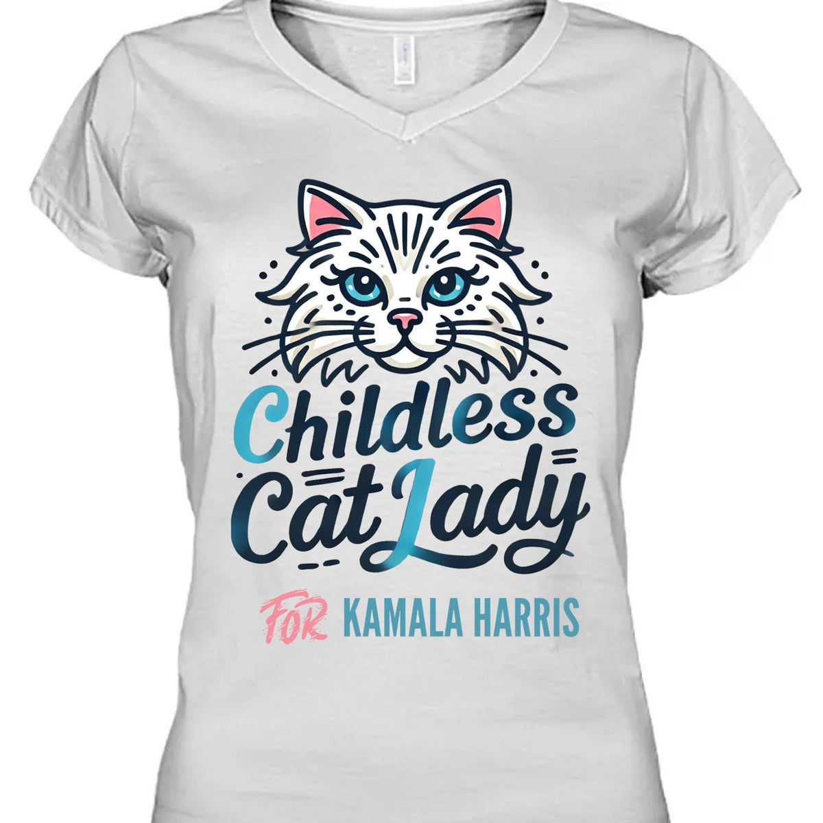 Childless Cat Lady For Kamala Shirt | Kamala Harris 2024 Shirt | Democrat Shirt Bright T1415 - KH2