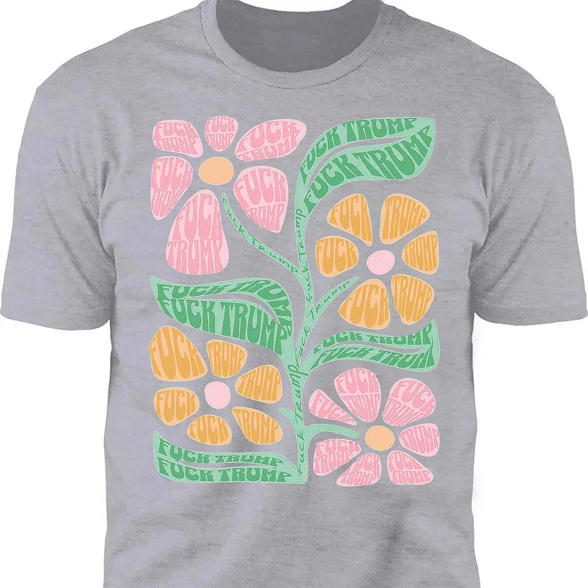 Subtle Floral 8647 Anti Trump Shirt – Progressive Fuck Trump Tee For Democrats And Pro-Democracy Supporters Dark Shirt 682197