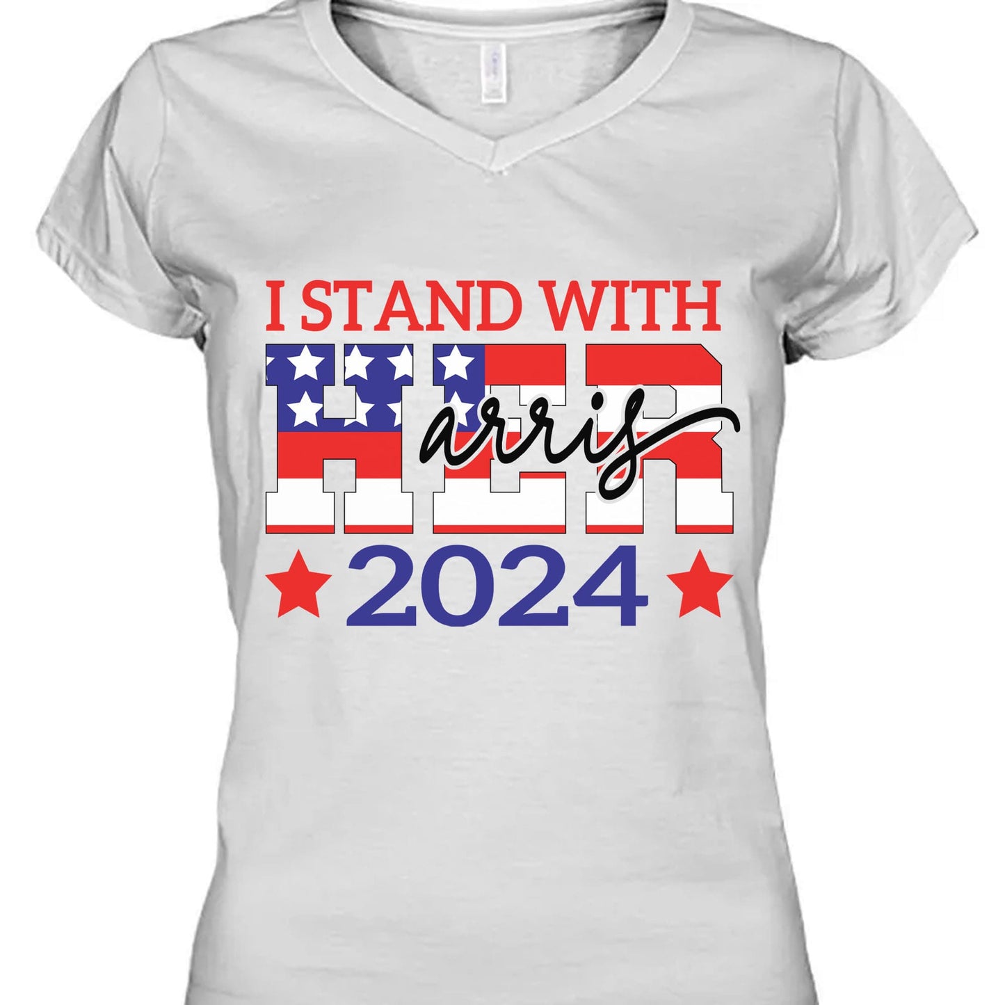 I Stand With Her Shirt | Kamala Harris 2024 Shirt | Democrat Shirt Bright T1260 - KH2