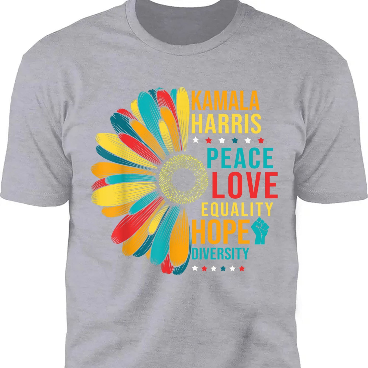 Kamala Harris Peace Love Equality Hope Diversity, Womens Power, Madam President, Kamala Harris 2024 Shirt, Democrat Shirt Dark T1370 - KH2