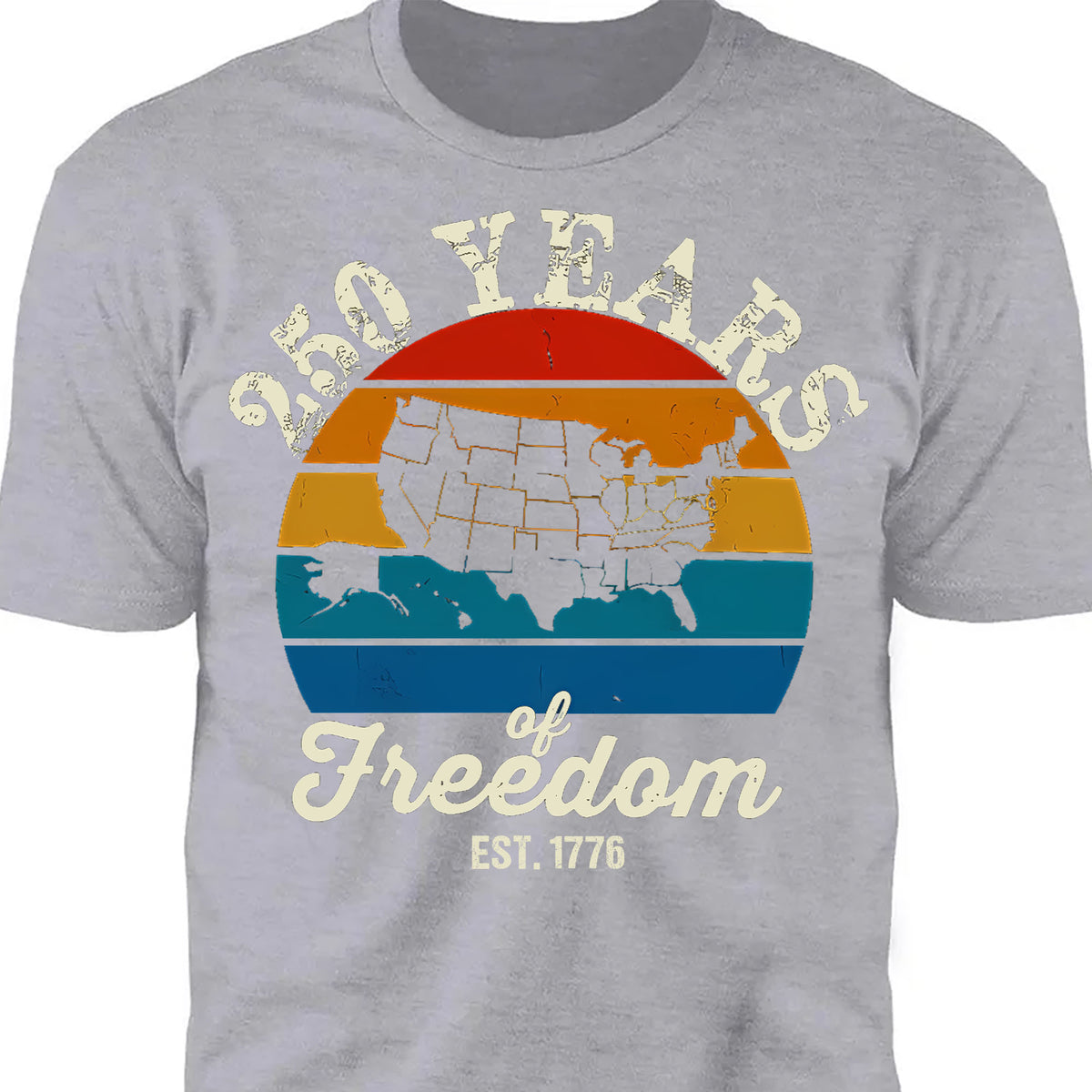 250 Years Of Freedom Retro Map Shirt | Happy 250th Birthday USA | Patriotic 4th Of July Tee | America 250th Anniversary | Independence Day Shirt 682569