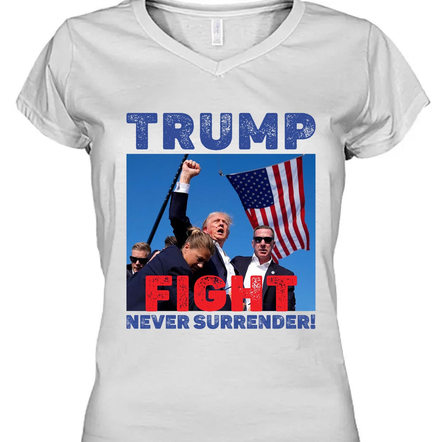 Never Surrender | Trump Fight Shirt | Trump Supporters Shirt Bright T1136 - GOP