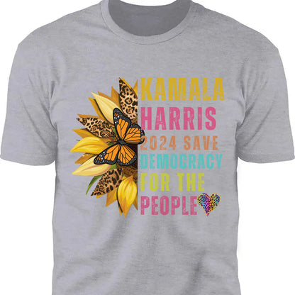Kamala Harris Save Democracy For The People Shirt | Kamala Harris 2024 Shirt | Democrat Shirt Dark T1397 - KH2