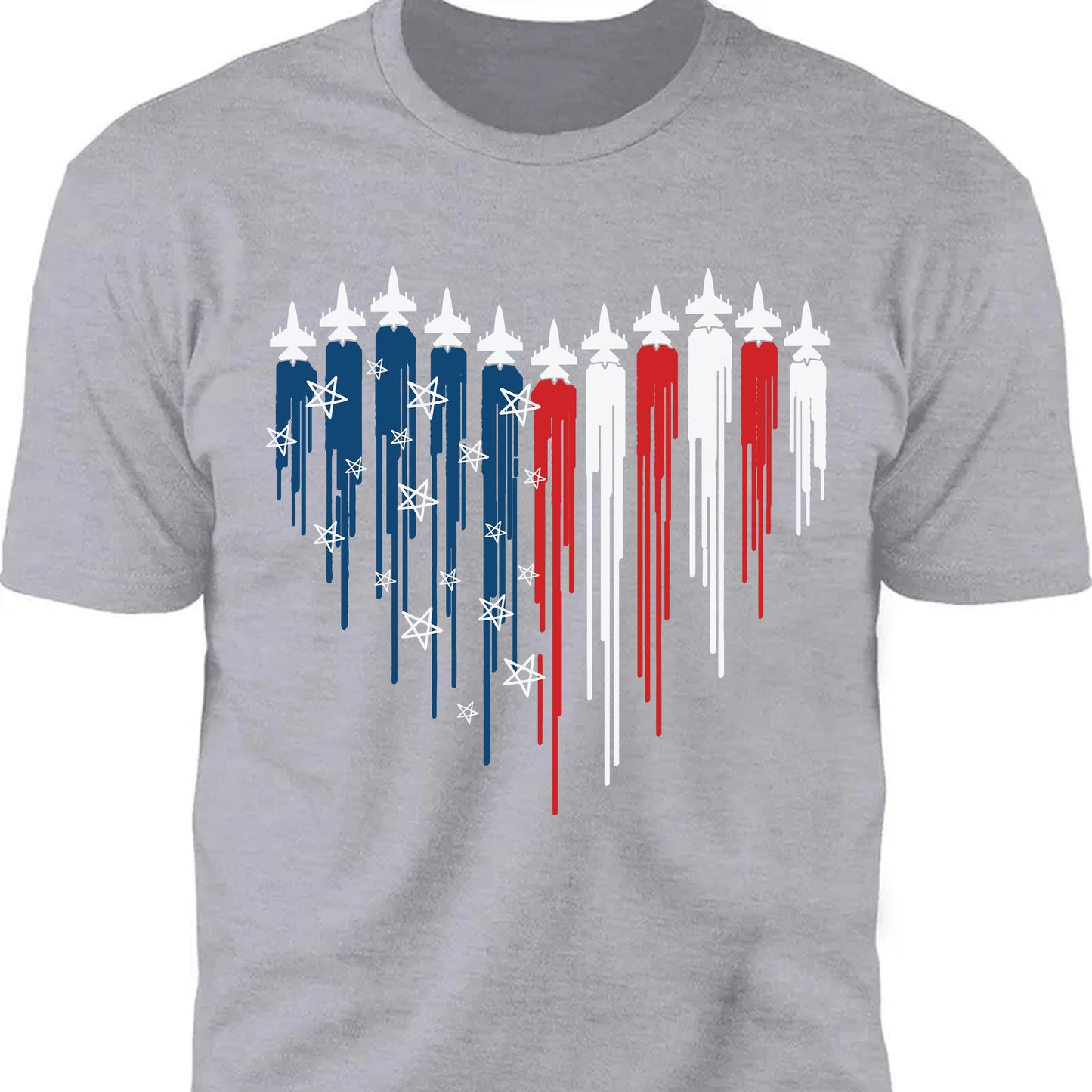 Fighter Jet Airplane American Flag Unisex Shirt | Red White Blue Shirt | Independence Day Shirt | 4th of July Shirt Dark C1059