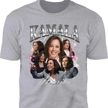Kamala Harris 2024 Bootleg Shirt, Kamala Harris Vintage Photo Shirt, Kamala Harris Retro 90s Shirt, Democrat Shirt Dark T1371 - KH2