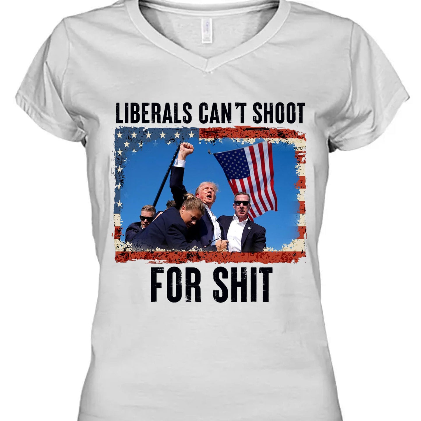 Liberals Can't Shoot Shirt | Trump Fight Shirt | Donald Trump Shirt Bright T1134 - GOP