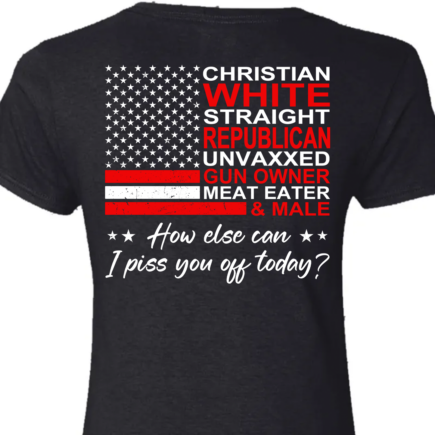 Christian White Straight Republican Shirt | Donald Trump Homage Shirt | Donald Trump Fan Backside Shirt T939 - GOP