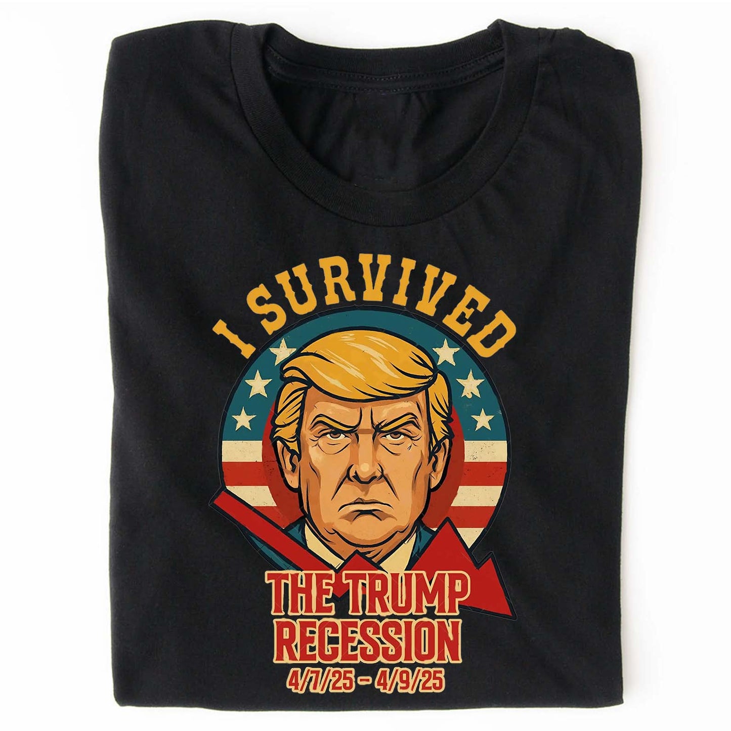 I Survived The Trump Recession Shirt – Funny 8647 Anti Trump Political Protest Tee, Anti MAGA Satire Dark Shirt For Democrat Supporters 682212