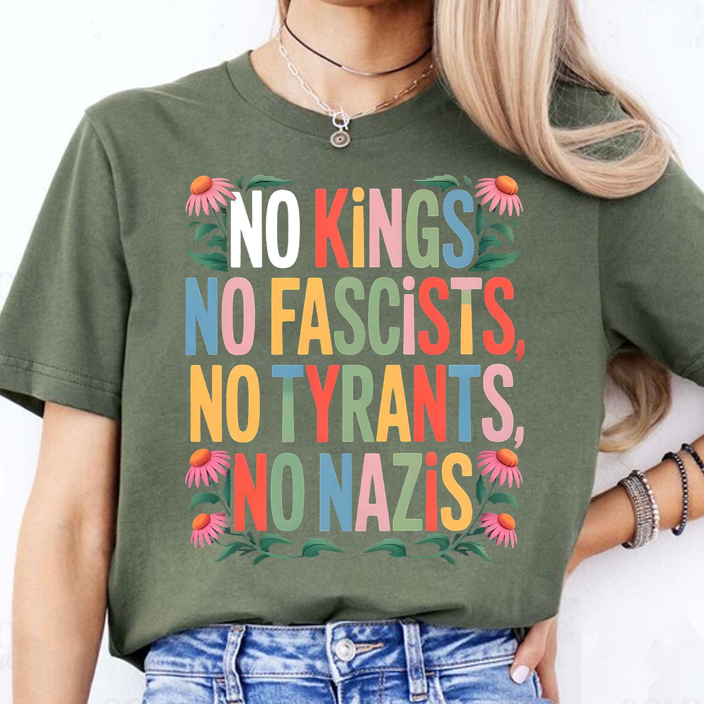 No Kings No Fascists No Tyrants No Nazis Shirt, Anti Trump Protest Tee, Anti Republican Dark Shirt 682477