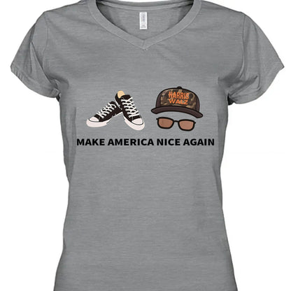 Make America Nice Again Harris Walz Shirt | Kamala Harris 2024 Shirt | Democrat Shirt Bright T1406 - KH2