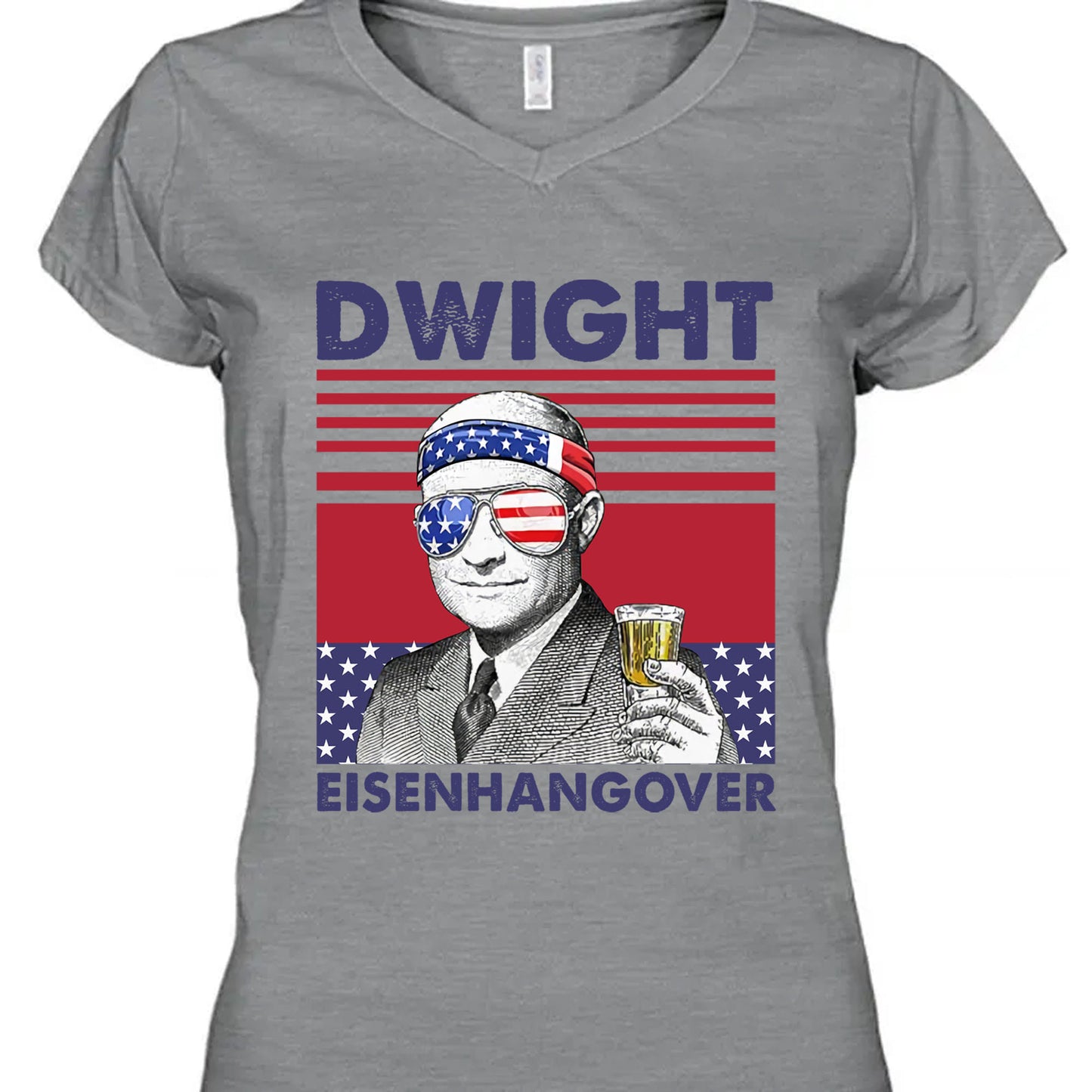 Dwight Eisenhangover Funny 4th Of July Drinking Shirt Bright T1184