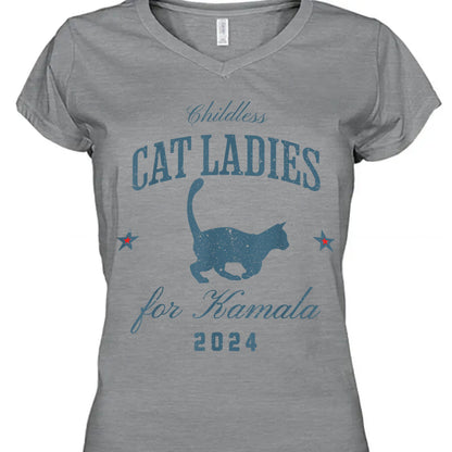 Childless Cat Ladies For Kamala Shirt | Kamala Harris 2024 Shirt | Democrat Shirt Bright T1236 - KH2