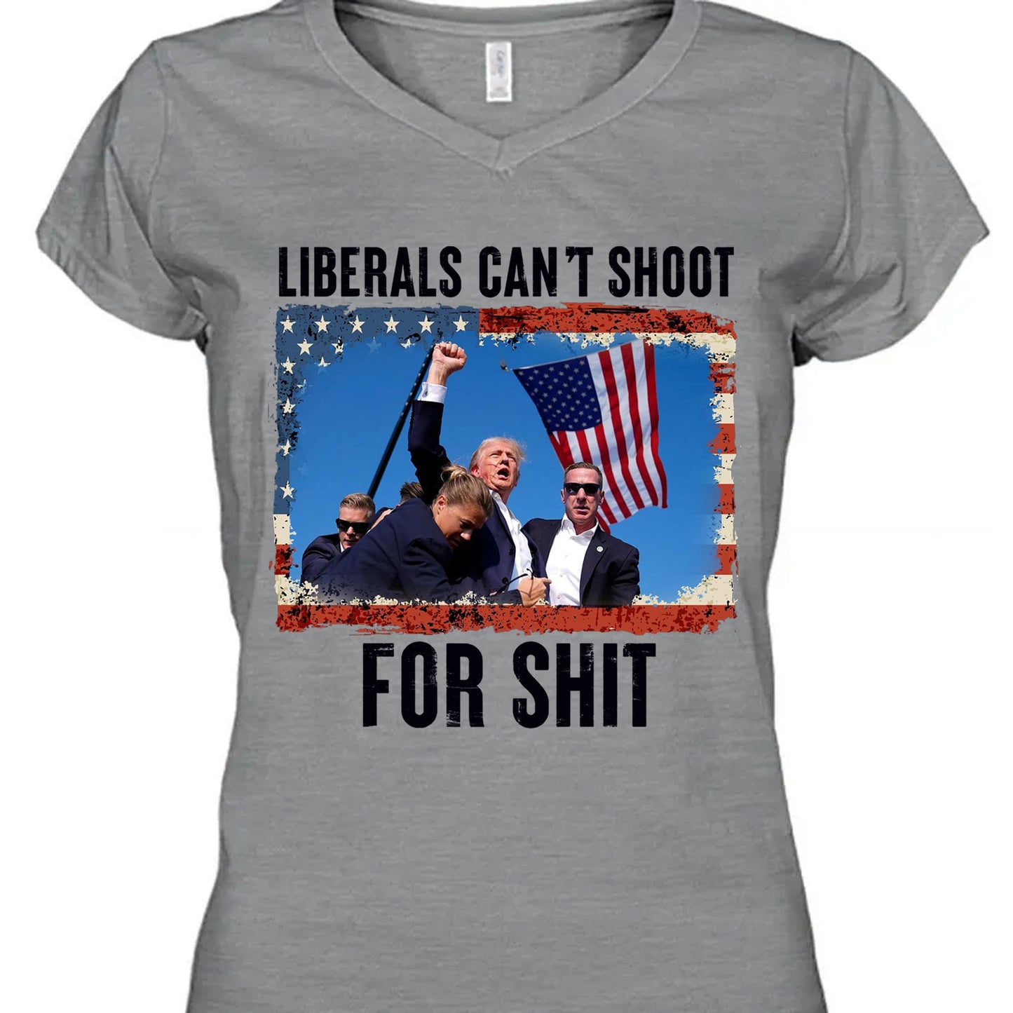 Liberals Can't Shoot Shirt | Trump Fight Shirt | Donald Trump Shirt Bright T1134 - GOP