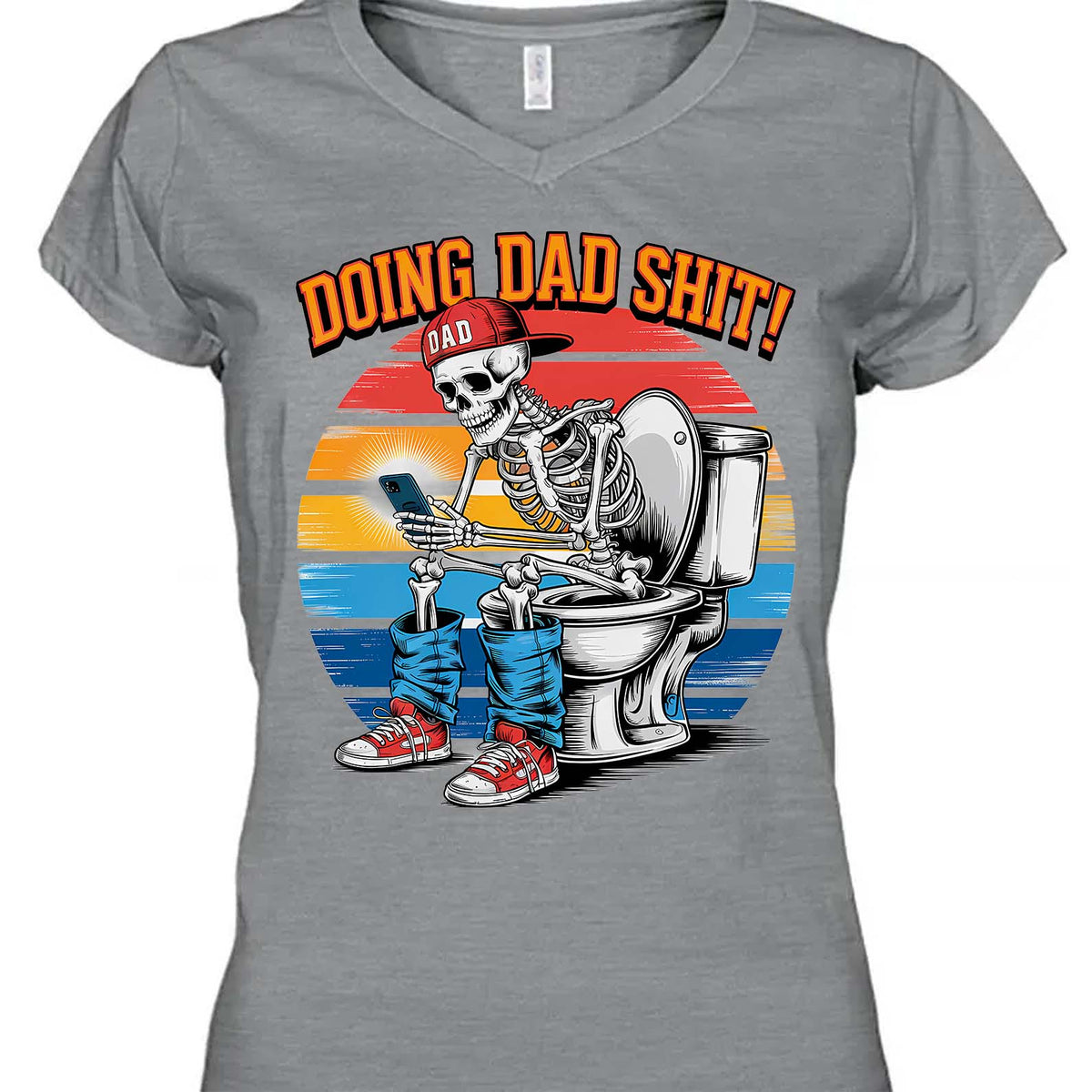 Doing Dad Shit Shirt | Funny Skeleton Dad T-Shirt | Trendy Father’s Day Gift for Men, Retro Dad Life Tee 682261