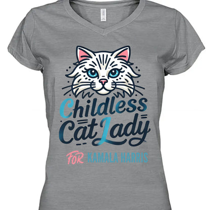 Childless Cat Lady For Kamala Shirt | Kamala Harris 2024 Shirt | Democrat Shirt Bright T1415 - KH2