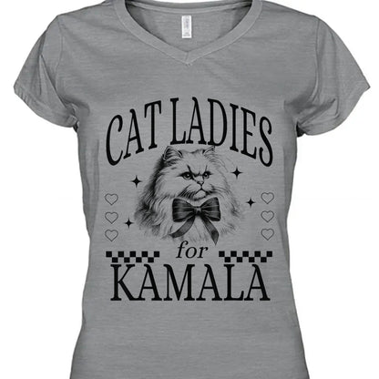 Cat Ladies For Kamala Shirt | Kamala Harris 2024 Shirt | Democrat Shirt Bright T1238 - KH2