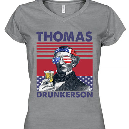 Thomas Drunkerson Funny 4th Of July Drinking Shirt Bright T1187