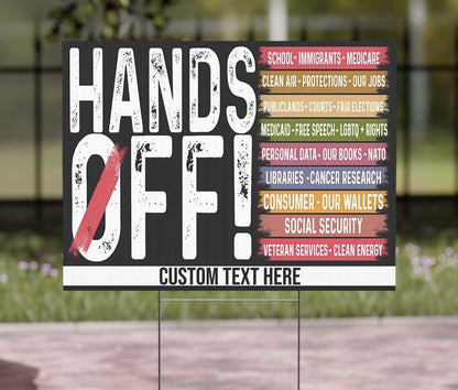 Hands Off Democracy Yard Sign – Personalized 8647 Anti Trump Anti MAGA Political Protest Banner for Democrat Resistance, Outdoor FDT & DOGE Yard Display 682189
