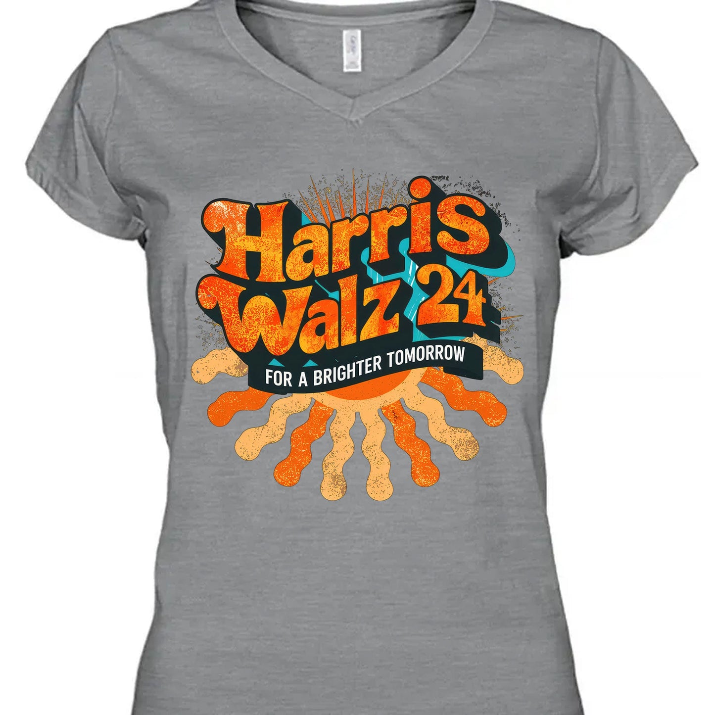 Harris Walz Retro For A Brighter Tomorrow Shirt | Kamala Harris 2024 Shirt | Democrat Shirt Bright T1439 - KH2