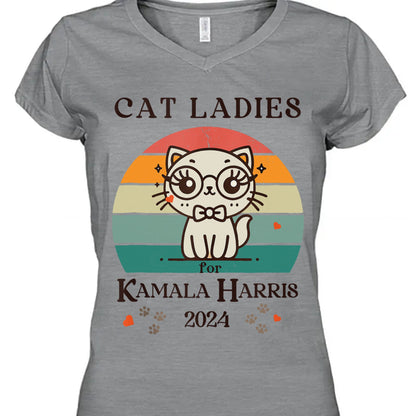 Cat Ladies Kamala Harris Shirt | Kamala Harris 2024 Shirt | Democrat Shirt Bright T1235 - KH2