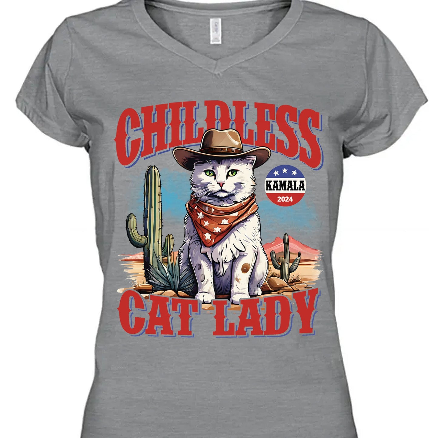 Childless Cat Lady Shirt | Kamala Harris 2024 Shirt | Democrat Shirt Bright T1239 - KH2