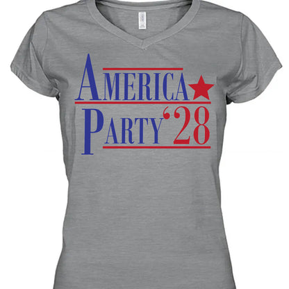 America Party 2028 Shirt | Elon Musk New Anti Trump Anti MAGA Anti Democrat Shirt | Political Funny Satire USA T-Shirt 682584