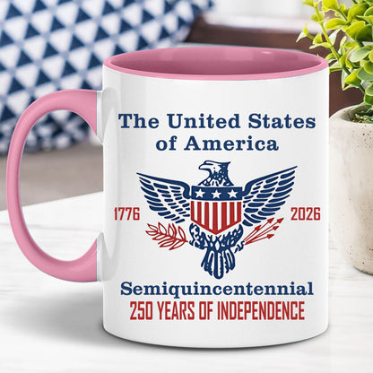 250 Years of Independence Mug | Happy 250th Birthday USA Mug | America 250th Anniversary White Mug Accent Mug 682595