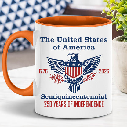 250 Years of Independence Mug | Happy 250th Birthday USA Mug | America 250th Anniversary White Mug Accent Mug 682595