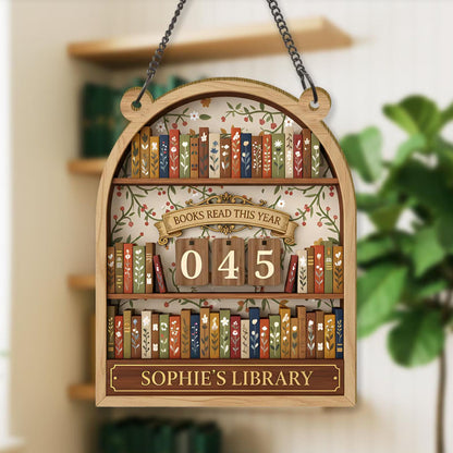 Vintage Book Tracker Sign, Personalized Reading Tracker, Library Decor, Book Lover Gift, Books Read This Year Counter, Reading Lover Gift