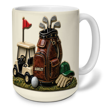 Personalized Golf Coffee Mug, Custom Name Ceramic Mug for Golfer, Father’s Day Gift for Dad Grandpa 684997