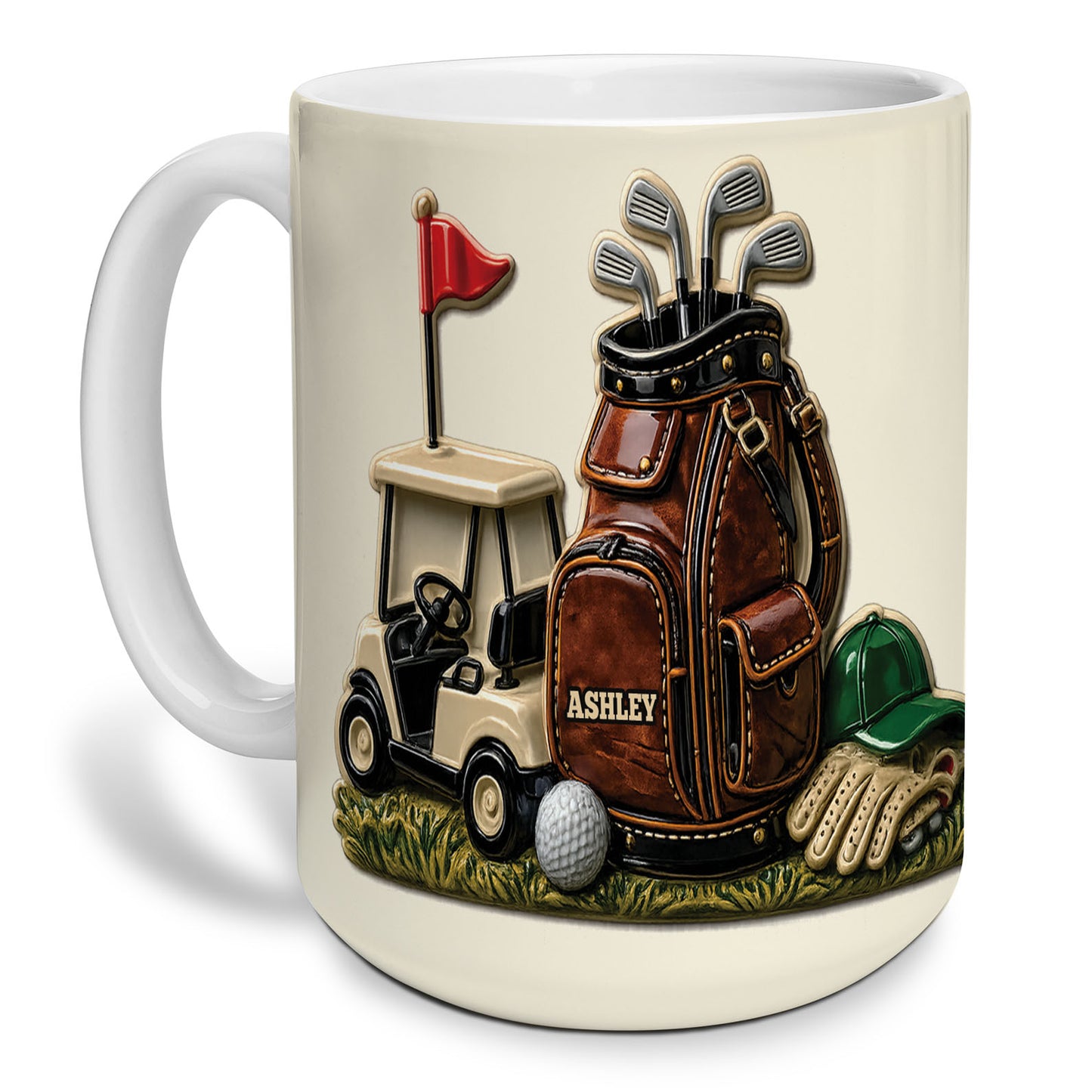 Personalized Golf Coffee Mug, Custom Name Ceramic Mug for Golfer, Father’s Day Gift for Dad Grandpa 684997