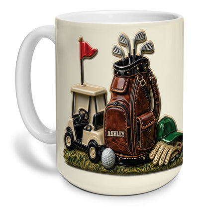 Personalized Golf Coffee Mug, Custom Name Ceramic Mug for Golfer, Father’s Day Gift for Dad Grandpa 684997