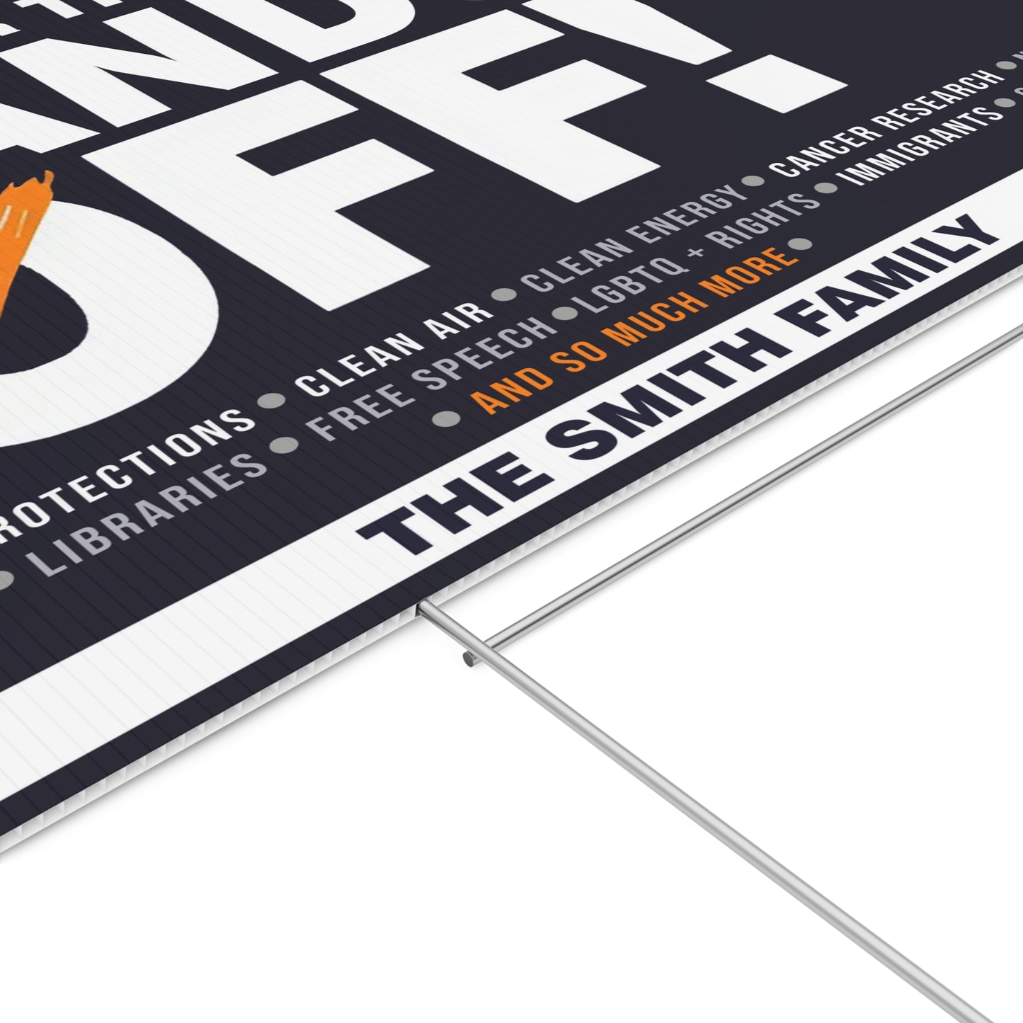 Hands Off Yard Sign – Personalized 8647 Anti Trump Political Protest Sign, Get Your Tiny Orange Hands Off Republican Resistance 682178