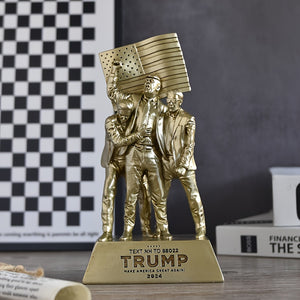 8-inch Trump Assassination Resin Craft Sculpture, Christmas Gift for Trump Supporters and Patriotic Americans